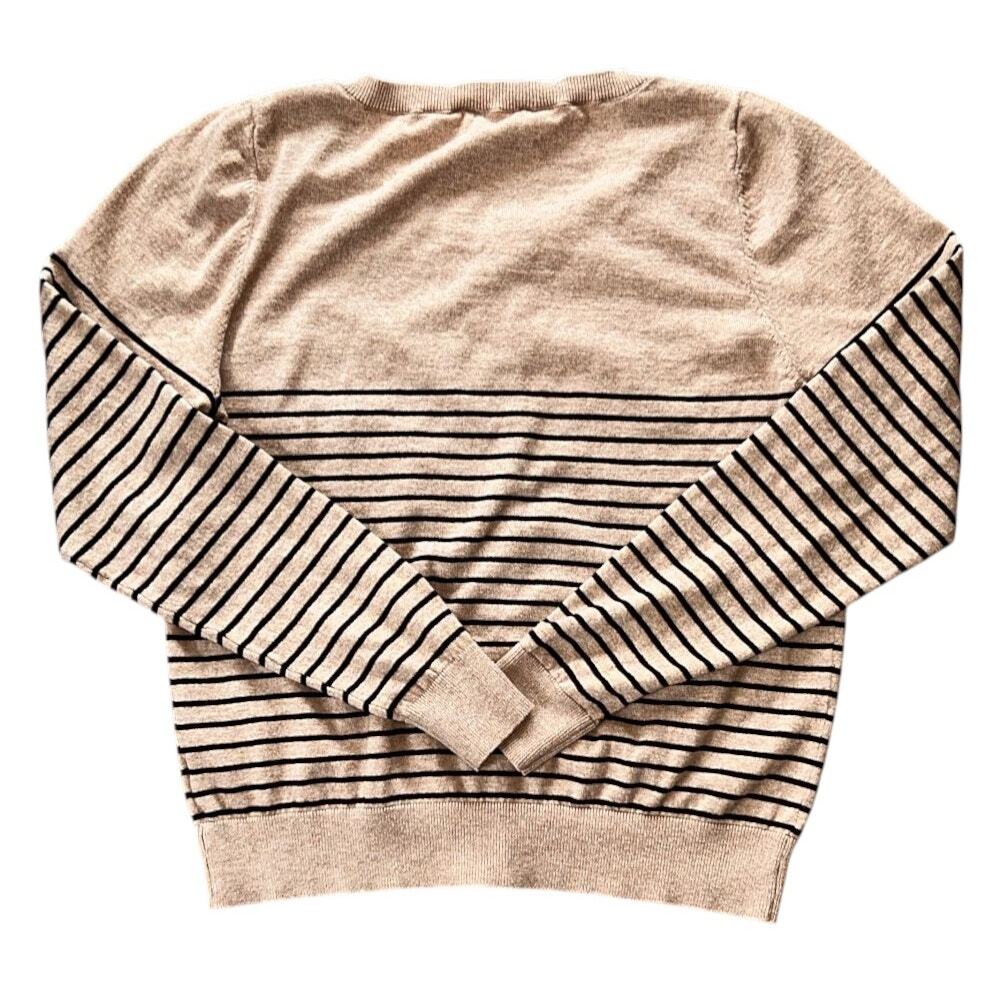Current Air Tan & Black Striped Lightweight Button Up Cardigan Medium - Picture 4 of 6